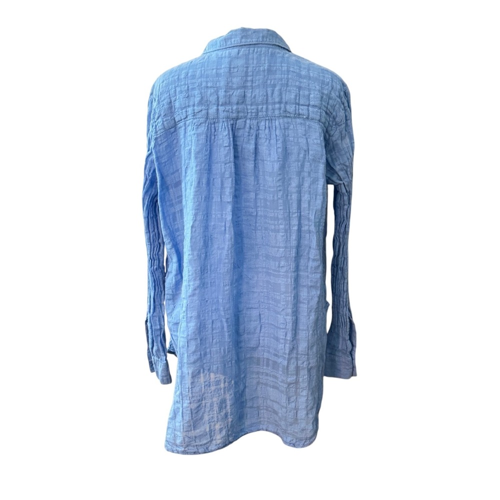 Anthropologie Pilcro & the Letterpress Gauzy Linen-Blend Button-Up Top Size 12 - Picture 4 of 11